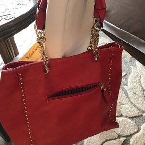 Red leather purse